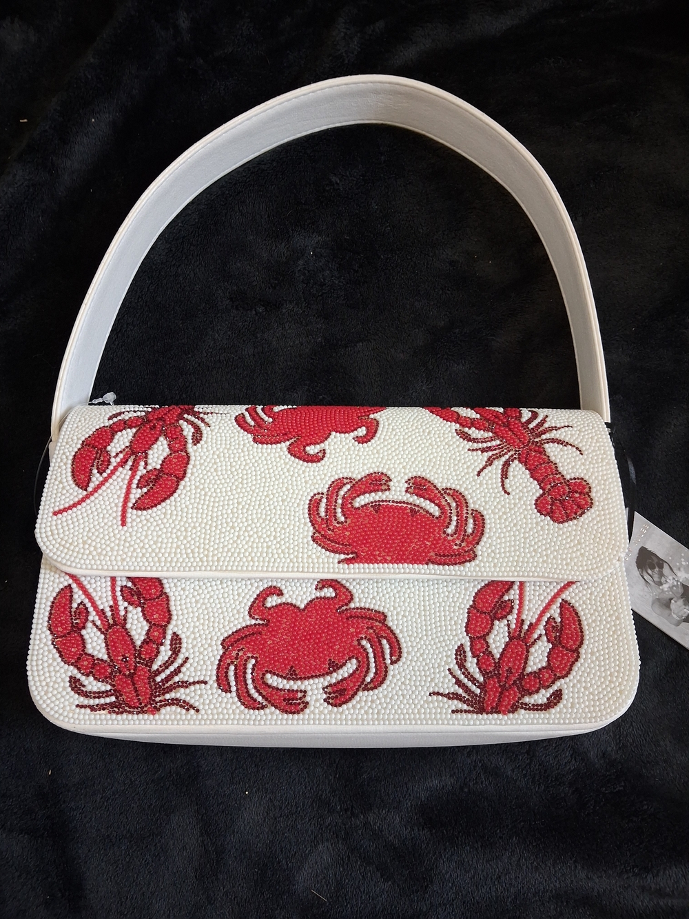 NWT Made in India Beaded Crab & Lobster Bag